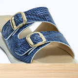 460F Charm Cuir Serpent Bleu