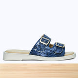 460F Charm Cuir Serpent Bleu