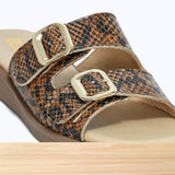 460F Charm Cuir Serpent Camel