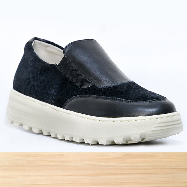 476F Zaria Cuir Noir Léopard