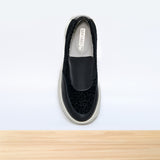 476F Zaria Cuir Noir Léopard