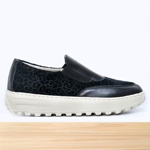 476F Zaria Cuir Noir Léopard