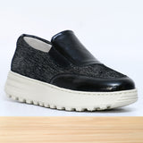 476F Zaria Cuir Noir Métallisé