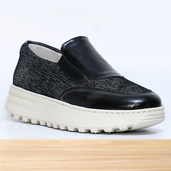 476F Zaria Cuir Noir Métallisé