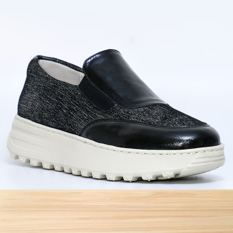 476F Zaria Cuir Noir Métallisé