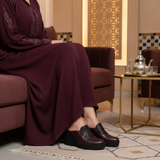 483F Sorvi Bordeaux Foncé Matching Djellaba - Night Modern Sofa Brass Table