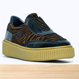 484F Tirra Cuir Noir Camel Zèbre