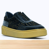 484F Tirra Cuir Noir Kaki Zèbre