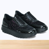 484F Tirra Cuir Noir Violet Zèbre
