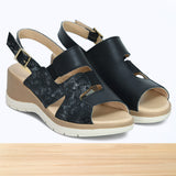 502F Belvia Cuir Gris Noir