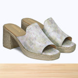 504F Luvia Cuir Beige Métallisé