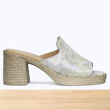 504F Luvia Cuir Beige Métallisé