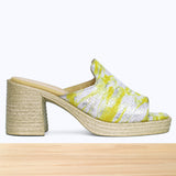 504F Luvia Cuir Jaune Argenté