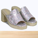504F Luvia Cuir Rose Argenté