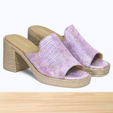 504F Luvia Cuir Rose Métallisé