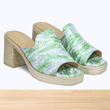504F Luvia Cuir Vert Argenté