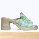504F Luvia Cuir Vert Argenté