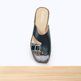 506F Olyssa Cuir Noir Brillant