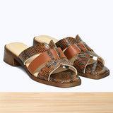 507F Dorielle Cuir Serpent Camel