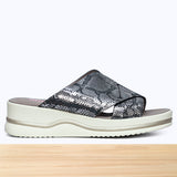 521F Falina Cuir Gris Métallisé