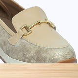 611F Pelta Cuir Beige Foncé