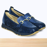 611F Pelta Cuir Bleu Marine