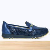 611F Pelta Cuir Bleu Marine