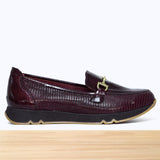 611F Pelta Cuir Bordeaux Lézard