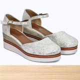 621F Rosela Cuir Beige Argenté