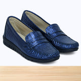 637F Nyra Cuir Bleu Marine Croco