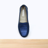 637F Nyra Cuir Bleu Marine Croco