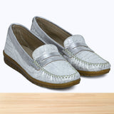 637F Nyra Cuir Argenté Croco