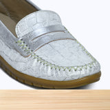 637F Nyra Cuir Argenté Croco
