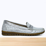 637F Nyra Cuir Argenté Croco