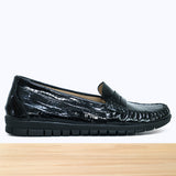637F Nyra Cuir Noir Croco