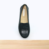 637F Nyra Cuir Noir Lézard