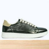 734F Afaq Cuir Olive Métalisé