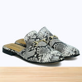 741F Qamar Cuir Serpent Gris Noir