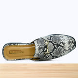 741F Qamar Cuir Serpent Gris Noir
