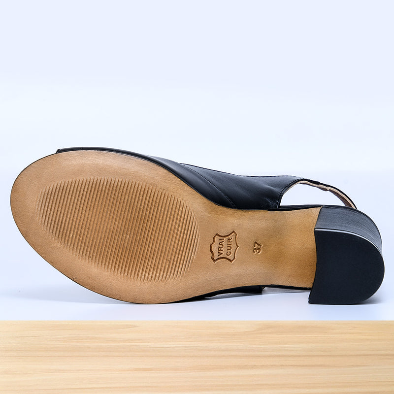 771F Yalena en Cuir Noir