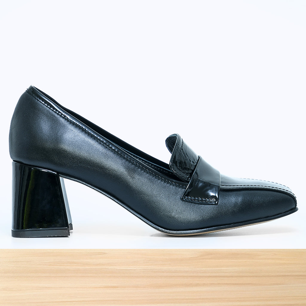 Escarpins FABI Cuir Lisse Noir - Taille 39, Talon Haut, Doublure Cuir, Très Bon état