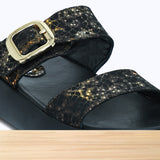 802F Olina Cuir Noir Lézard