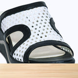 817F Olyra Cuir Noir Blanc