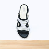 817F Olyra Cuir Noir Blanc