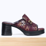 828F Loria Cuir Bordeaux Brillant