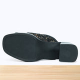 828F Loria Cuir Noir Lézard