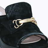 828F Loria Cuir Noir métallisé