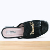 828F Loria Cuir Noir métallisé