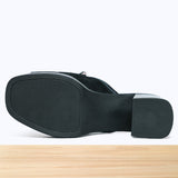 828F Loria Cuir Noir métallisé