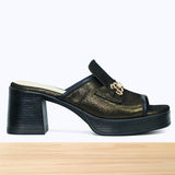828F Loria Cuir Olive Métallisé